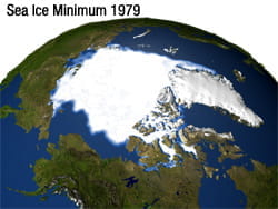 北極海氷1979年の最小面積時